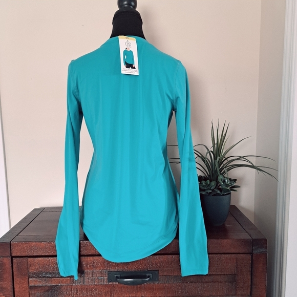 ❤️Sage Collective Active Top Teal Blue Women's Small Long Sleeve Tee Workout - Picture 3 of 13
